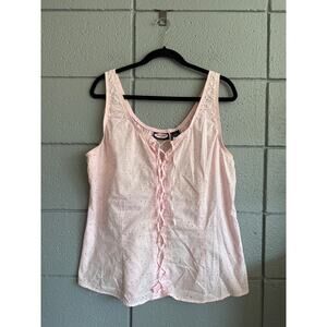 Vintage Y2K Zoey Beth Plus Size Drawer String Tie Front Tank Top size 1X